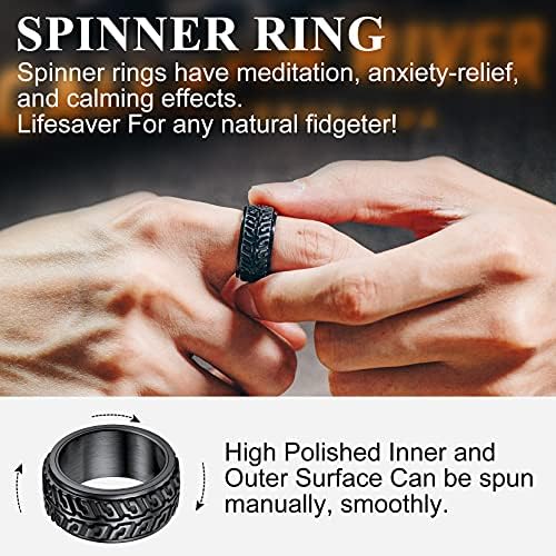 Richsteel Antiestrés Anillos Banda Giratoria, Spinner Anillo para Ansiedad con Brillantes/Cruces/Estrellas David/Nudos Celta, Acero Inoxidable/Dorado/Negro, Tallas Variadas 6 1710008883 527 Richsteel Antiestres Anillos Banda Giratoria Spinner Anillo para Ansiedad con