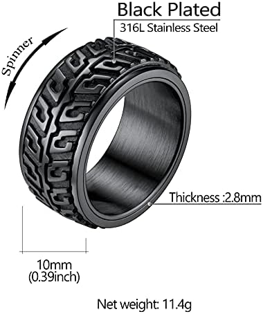 Richsteel Antiestrés Anillos Banda Giratoria, Spinner Anillo para Ansiedad con Brillantes/Cruces/Estrellas David/Nudos Celta, Acero Inoxidable/Dorado/Negro, Tallas Variadas 4 1710008883 926 Richsteel Antiestres Anillos Banda Giratoria Spinner Anillo para Ansiedad con