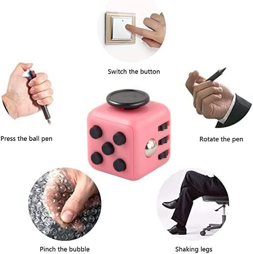 Yeefunjoy Juguete Antiestrés Cube, Fidget Toy con 6 Módulos Relajantes Diferentes, Finger Toys Mejorar los Malos hábitos, Juguetes Aliviar el Estrés Ansiedad Regalo para Adultos y Niños (Rosado) 4 1710052546 420 Yeefunjoy Juguete Antiestres Cube Fidget Toy con 6 Modulos Relajantes