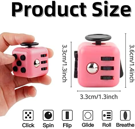 Yeefunjoy Juguete Antiestrés Cube, Fidget Toy con 6 Módulos Relajantes Diferentes, Finger Toys Mejorar los Malos hábitos, Juguetes Aliviar el Estrés Ansiedad Regalo para Adultos y Niños (Rosado) 2 1710052546 612 Yeefunjoy Juguete Antiestres Cube Fidget Toy con 6 Modulos Relajantes