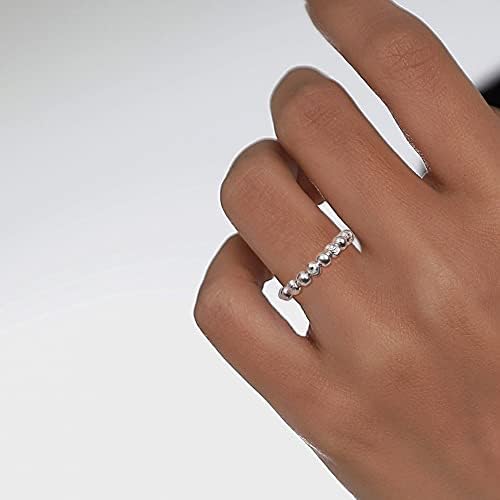 ORAZIO Anillo de Plata de ley 925 con Cuentas Esmeriladas Anillos de Ansiedad Para Ansiedad Anillo de Apilamiento Para Ansiedad Banda de Estrés Anillos de Ansiedad Para Mujeres y Hombres 4 1710076618 172 ORAZIO Anillo de Plata de ley 925 con Cuentas Esmeriladas
