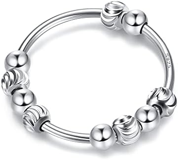 ORAZIO Anillo de Plata de ley 925 con Cuentas Esmeriladas Anillos de Ansiedad Para Ansiedad Anillo de Apilamiento Para Ansiedad Banda de Estrés Anillos de Ansiedad Para Mujeres y Hombres 1 1710076618 322 ORAZIO Anillo de Plata de ley 925 con Cuentas Esmeriladas