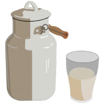 Leche de vaca vaso