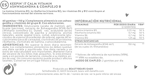 Bears with Benefits - Ositos de gominola Ashwagandha | con ashwagandha premium | Complejo de Vitaminas B para el funcionamiento formal del sistema nervioso | 60 Ositos de Gominola 4 1710175082 194 Bears with Benefits Ositos de gominola Ashwagandha con