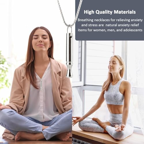 SSKHE Collar de Respiración, Collar de Alivio de la Ansiedad, Collar de Silbato, Meditación, Alivio del Estrés, Collar de Práctica de Respiración Profunda Portátil, Adecuado para Hombres y Mujeres 3 1710373913 45 SSKHE Collar de Respiracion Collar de Alivio de la Ansiedad