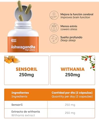Ashwagandha Alta Potencia: Adaptógeno y Nootrópico con Sensoril® (10% Withanolidos) | Sueño Profundo, Bienestar General, Energía, Concentración | 4 Meses | 2x Más Concentrado que el KSM-66 4 1710436011 835 Ashwagandha Alta Potencia Adaptogeno y Nootropico con Sensoril® 10 Withanolidos