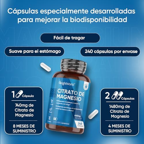 1710662385 4 Citrato de Magnesio 1480mg 240 Capsulas Veganas 440mg de