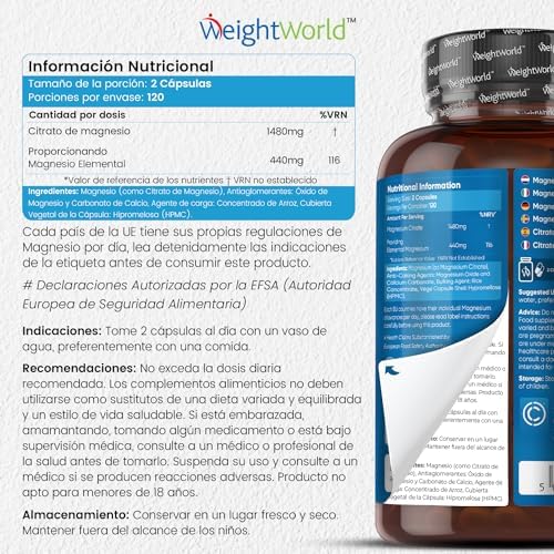 1710662385 62 Citrato de Magnesio 1480mg 240 Capsulas Veganas 440mg de