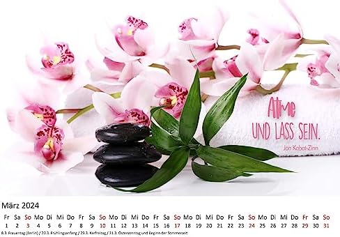 Edition Seidel Calendario premium mindfulness 2024 formato DIN A3 calendario de pared con citas para meditación, recuperación, disfrute, serenidad, conciencia, tiempo, armonía, pensamientos, vida, 1 1710671060 741 Edition Seidel Calendario premium mindfulness 2024 formato DIN A3 calendario