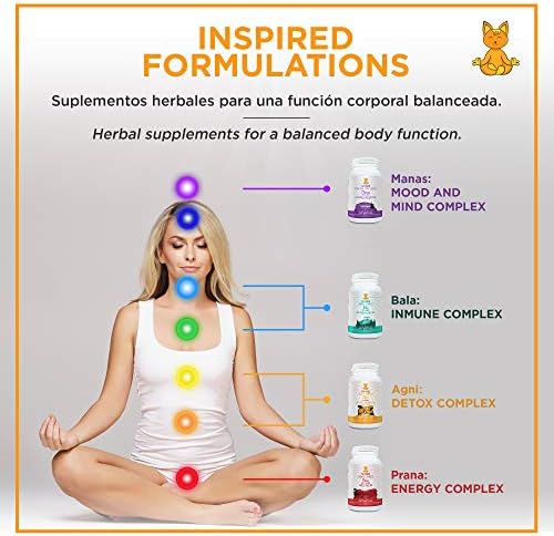 Adaptógenos: Aswhaganda, Brahmi y Ginkgo biloba l 120 capsulas - 600 mg I Sistema nervioso, estrés e Insomnio, calma la mente, focaliza. l Mood and mind complex. Vegano. MANAS - Snadi 5 1710723181 874 Adaptogenos Aswhaganda Brahmi y Ginkgo biloba l 120 capsulas