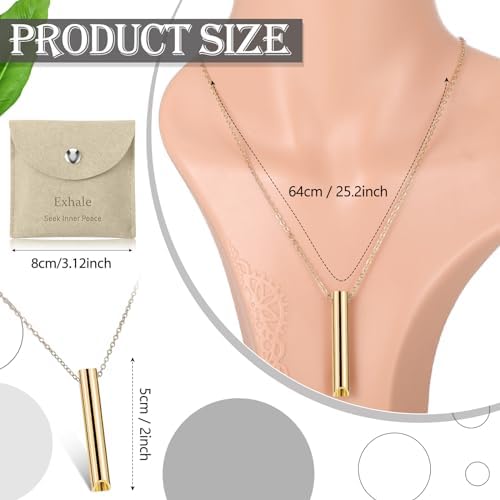 Fiada 2 Sets Collares de Respiración Consciente de Aliviar Ansiedad Estrés Collar de Ejercicios Respiración Profunda Acero Inoxidable con Bolsa de Joyería Portátil para Relajación (Negro, Oro) 1 1710796643 44 Fiada 2 Sets Collares de Respiracion Consciente de Aliviar Ansiedad