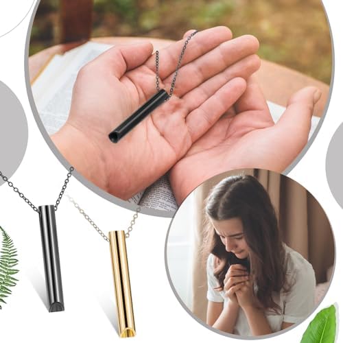 Fiada 2 Sets Collares de Respiración Consciente de Aliviar Ansiedad Estrés Collar de Ejercicios Respiración Profunda Acero Inoxidable con Bolsa de Joyería Portátil para Relajación (Negro, Oro) 4 1710796644 237 Fiada 2 Sets Collares de Respiracion Consciente de Aliviar Ansiedad