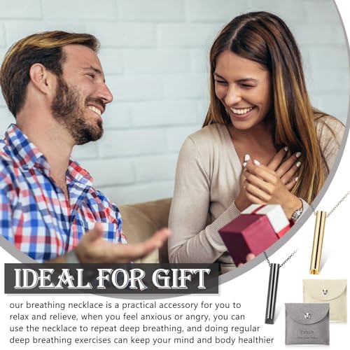 Fiada 2 Sets Collares de Respiración Consciente de Aliviar Ansiedad Estrés Collar de Ejercicios Respiración Profunda Acero Inoxidable con Bolsa de Joyería Portátil para Relajación (Negro, Oro) 5 1710796644 991 Fiada 2 Sets Collares de Respiracion Consciente de Aliviar Ansiedad