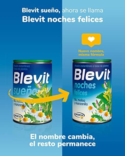 Blevit Noches Felices - Infusión relajante en polvo con Tila, Melisa y Manzanilla, 150g 1 1710845288 471 Blevit Noches Felices Infusion relajante en polvo con Tila