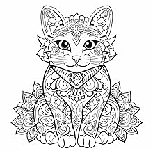 Mandalas de gatos: Libro de colorear para adultos amantes a los gatos. Mandalas antiestrés para meditar y aliviar la ansiedad. 5 gato mandala para colorear