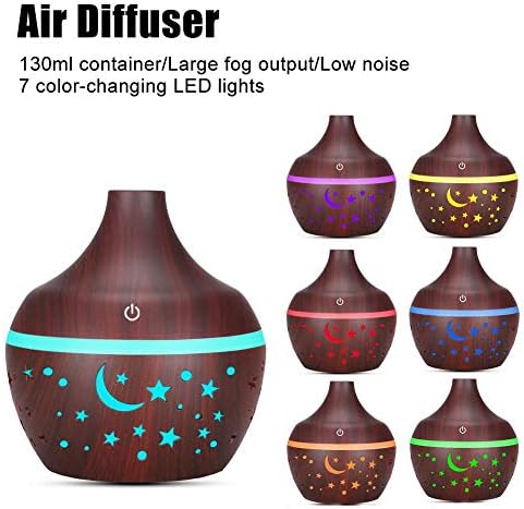 Difusor de aceite esencial 300ml, Humidificador USB Grano de madera Difusor de aromaterapia, Humidificador de niebla fría con luces LED de 7 colores para la oficina en casa(#1) 1 1710924498 404 Difusor de aceite esencial 300ml Humidificador USB Grano de madera