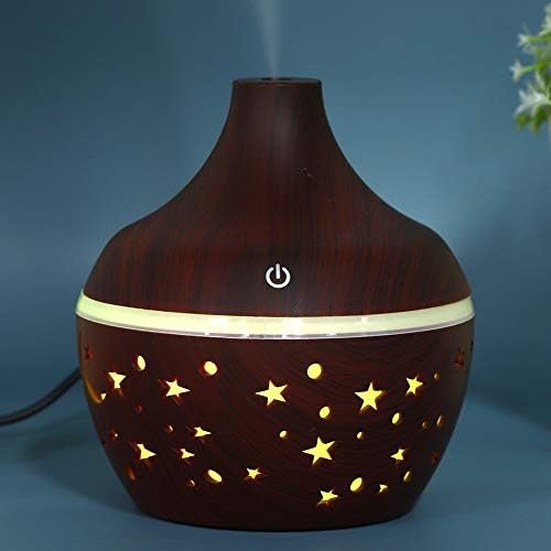 Difusor de aceite esencial 300ml, Humidificador USB Grano de madera Difusor de aromaterapia, Humidificador de niebla fría con luces LED de 7 colores para la oficina en casa(#1) 8 1710924499 129 Difusor de aceite esencial 300ml Humidificador USB Grano de madera