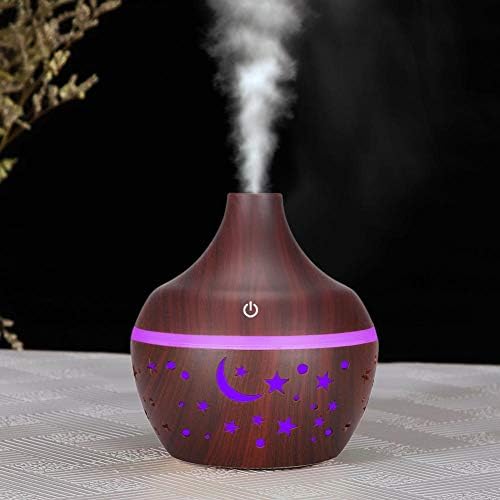 Difusor de aceite esencial 300ml, Humidificador USB Grano de madera Difusor de aromaterapia, Humidificador de niebla fría con luces LED de 7 colores para la oficina en casa(#1) 3 1710924499 39 Difusor de aceite esencial 300ml Humidificador USB Grano de madera