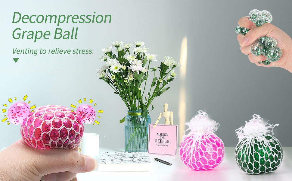 ZoneYan 5 Piezas Bola Antiestrés de Malla, Bolas Antiestrés para Aliviar la Ansiedad, Bola de Alivio de Estrés, Squishy Bola, Squeeze Ball, Mesh Ball, Fidget Ball, para Niños y Adultos 9 169