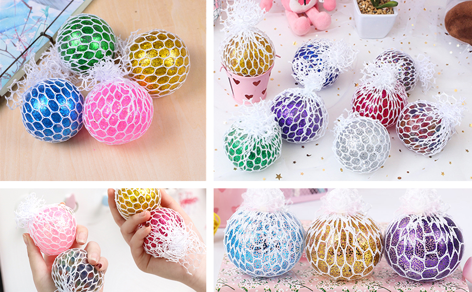 ZoneYan 5 Piezas Bola Antiestrés de Malla, Bolas Antiestrés para Aliviar la Ansiedad, Bola de Alivio de Estrés, Squishy Bola, Squeeze Ball, Mesh Ball, Fidget Ball, para Niños y Adultos 11 169