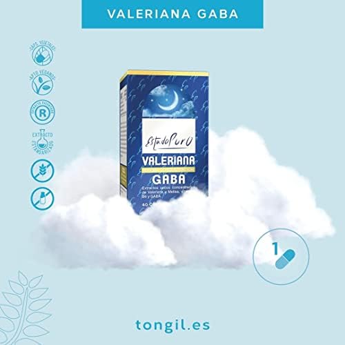 Valeriana GABA Estado Puro. Relajante Natural para Dormir Mejor. Valeriana Desodorizada + Melisa + GABA + Vitamina B6. Ayuda a Conciliar y Mantener el Sueño. 40 Cápsulas Vegetales de Tongil 1 1711056634 869 Valeriana GABA Estado Puro Relajante Natural para Dormir Mejor Valeriana