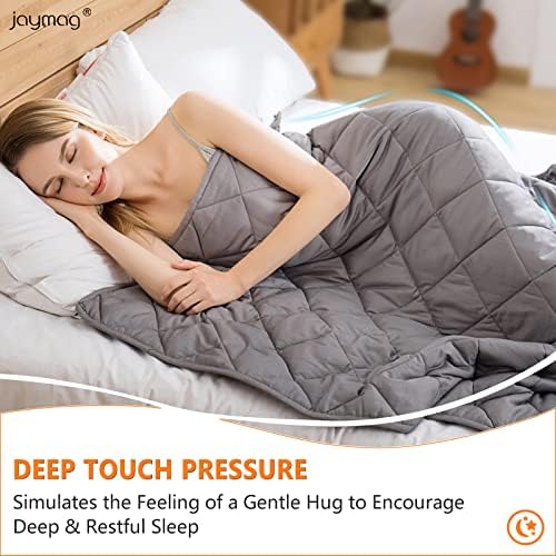 jaymag Manta Pesada para Adultos de 15 kg, para Autismo, ansiedad, insomnio, Alivio del estrés, Mantas de Terapia sensorial, 100% algodón Oeko-Tex, 180 x 200 cm, Color Gris 1 1711064457 558 jaymag Manta Pesada para Adultos de 15 kg para Autismo