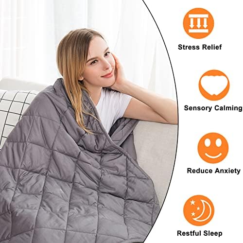 jaymag Manta Pesada para Adultos de 15 kg, para Autismo, ansiedad, insomnio, Alivio del estrés, Mantas de Terapia sensorial, 100% algodón Oeko-Tex, 180 x 200 cm, Color Gris 5 1711064458 119 jaymag Manta Pesada para Adultos de 15 kg para Autismo