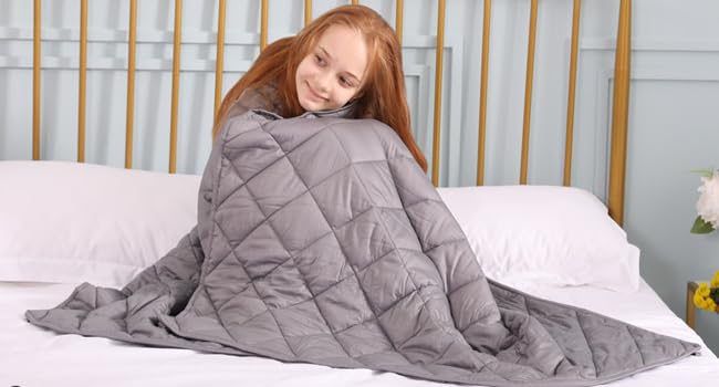 jaymag Manta Pesada para Adultos de 15 kg, para Autismo, ansiedad, insomnio, Alivio del estrés, Mantas de Terapia sensorial, 100% algodón Oeko-Tex, 180 x 200 cm, Color Gris 9 Manta Ponderada para Niños Mejorar Sueño Ansiedad Solitario Manta Pesada