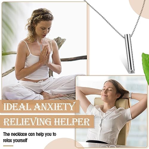 Fiada Collar de Respiración Consciente Collar de Ejercicios de Respiración Profunda Collar de Estrés de Respiración Portátil de Acero Inoxidable para Alivio de Ansiedad Hombres Mujeres (Plata) 3 1711325918 825 Fiada Collar de Respiracion Consciente Collar de Ejercicios de Respiracion