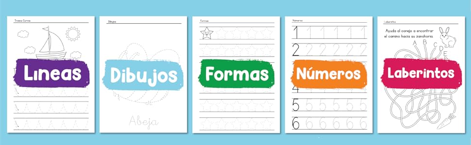 Finoly Mi Primer Libro Grafomotricidad - Niños de 3 a 6 años - Cuaderno Trazos y Preescritura - Aprender Actividades y Ejercicios Líneas Formas Números Laberintos Dibujos - Educación Infantil 14 libro