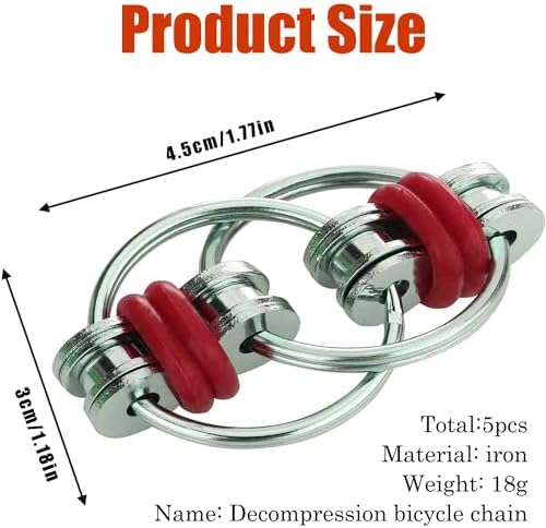 5 Piezas de Cadena Flippy, De Juguete Bike Chain,Flippy Chain Fidget, Cadena de Almohadilla Antiestrés, Juguetes de Cadena de Dedo, para Niños Adultos Alivio del Estrés y La Ansiedad 3 1711562090 809 5 Piezas de Cadena Flippy De Juguete Bike ChainFlippy Chain
