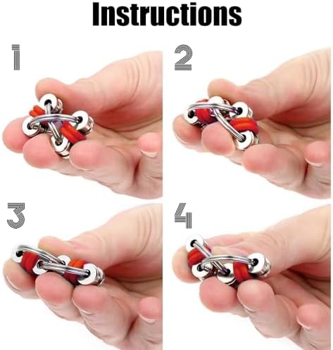 5 Piezas de Cadena Flippy, De Juguete Bike Chain,Flippy Chain Fidget, Cadena de Almohadilla Antiestrés, Juguetes de Cadena de Dedo, para Niños Adultos Alivio del Estrés y La Ansiedad 4 1711562090 96 5 Piezas de Cadena Flippy De Juguete Bike ChainFlippy Chain