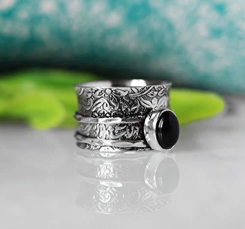 Hermoso anillo giratorio de ónix negro, anillo de piedras preciosas de curación natural, anillo giratorio de ansiedad, anillo de meditación, anillo delicado 2 1711618917 920 Hermoso anillo giratorio de onix negro anillo de piedras preciosas