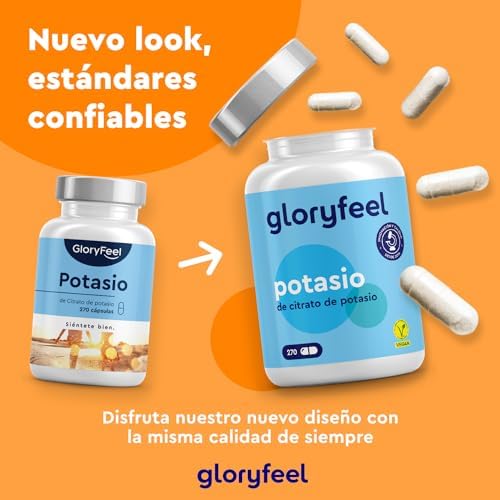 Potasio - 270 cápsulas - Altamente dosificado: 2446mg por dosis diaria, de los cuales 800mg son Potasio puro - Mineral esencial para la función muscular y la tensión arterial - 100% vegano 1 1711669380 557 Potasio 270 capsulas Altamente dosificado 2446mg por dosis