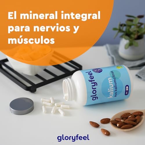 Potasio - 270 cápsulas - Altamente dosificado: 2446mg por dosis diaria, de los cuales 800mg son Potasio puro - Mineral esencial para la función muscular y la tensión arterial - 100% vegano 8 1711669381 769 Potasio 270 capsulas Altamente dosificado 2446mg por dosis