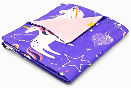 Happy Linen Company Manta con peso lavable con diseño de unicornio para niños, color morado, 7 libras, 90 x 120 cm, manta con peso para calmar la gravedad, para terapia de ansiedad 1 1711734343 267 Happy Linen Company Manta con peso lavable con diseno de