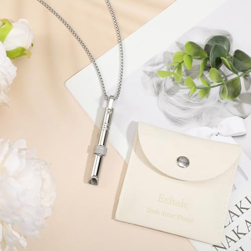 Fiada Collar de Respiración Consciente Collar de Ejercicios de Respiración Profunda Acero Inoxidable con Bolsa Joyería Portátil para Aliviar Ansiedad Estrés Relajación Meditación (Estilo Novedoso) 5 1711803242 197 Fiada Collar de Respiracion Consciente Collar de Ejercicios de Respiracion