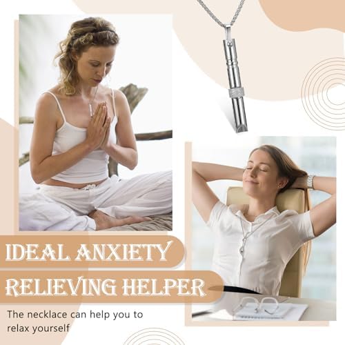Fiada Collar de Respiración Consciente Collar de Ejercicios de Respiración Profunda Acero Inoxidable con Bolsa Joyería Portátil para Aliviar Ansiedad Estrés Relajación Meditación (Estilo Novedoso) 3 1711803242 74 Fiada Collar de Respiracion Consciente Collar de Ejercicios de Respiracion