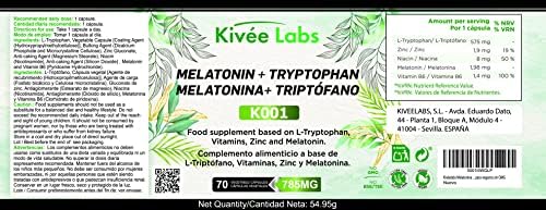 1711843488 358 Kiveelabs 70 Capsulas Melatonina pura 19 mg Triptofano