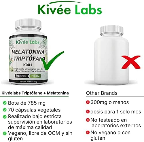 1711843489 499 Kiveelabs 70 Capsulas Melatonina pura 19 mg Triptofano