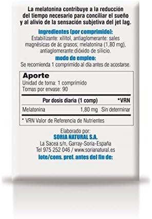 1711885232 662 Soria Natural Melatonina 18mg 100 Pura Sueno Melatonina para