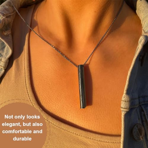 XKSOCT Collar Antiestrés para el Alivio de la Ansiedad Collar de Elementos con Silbato de Ansiedad Dispositivo de Ejercicio de Respiración para la Meditación(Negro, Plata) 4 1711990839 547 XKSOCT Collar Antiestres para el Alivio de la Ansiedad Collar