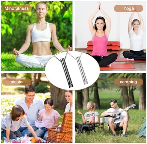 XKSOCT Collar Antiestrés para el Alivio de la Ansiedad Collar de Elementos con Silbato de Ansiedad Dispositivo de Ejercicio de Respiración para la Meditación(Negro, Plata) 5 1711990839 96 XKSOCT Collar Antiestres para el Alivio de la Ansiedad Collar