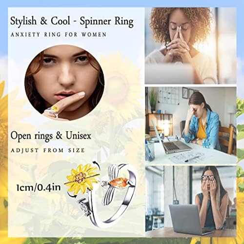 1712068000 114 Anillos giratorios de Flores para MujerAnillos giratorios de circonita cubica