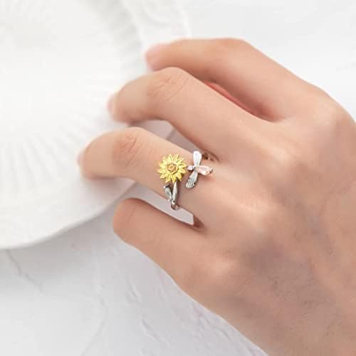 1712068000 902 Anillos giratorios de Flores para MujerAnillos giratorios de circonita cubica