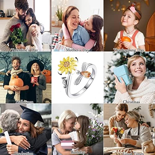 1712068001 620 Anillos giratorios de Flores para MujerAnillos giratorios de circonita cubica