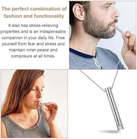 2 piezas Collar de Respiración de Aliviar Ansiedad Collar de Silbato de Acero Inoxidable Portátil Collar de Ejercicio de Respiración Profunda Consciente para Hombre Mujer Meditar Antiestrés Relajar 4 1712081206 156 2 piezas Collar de Respiracion de Aliviar Ansiedad Collar de