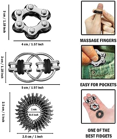 Steemjoey Juego de 6 Juguetes para Fidget, Juego De Cadena Flippy, Seis Cadenas De Rodillos, Alivia el estrés Reductor Add para Adultos y Niños, ADHD, Ansiedad, Autismo (Negro) 1 1712199936 274 Steemjoey Juego de 6 Juguetes para Fidget Juego De Cadena
