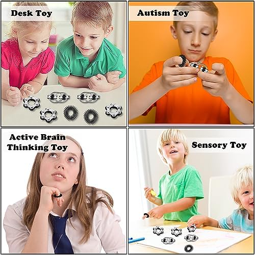 Steemjoey Juego de 6 Juguetes para Fidget, Juego De Cadena Flippy, Seis Cadenas De Rodillos, Alivia el estrés Reductor Add para Adultos y Niños, ADHD, Ansiedad, Autismo (Negro) 6 1712199937 669 Steemjoey Juego de 6 Juguetes para Fidget Juego De Cadena