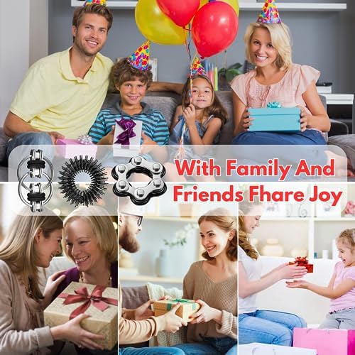 Steemjoey Juego de 6 Juguetes para Fidget, Juego De Cadena Flippy, Seis Cadenas De Rodillos, Alivia el estrés Reductor Add para Adultos y Niños, ADHD, Ansiedad, Autismo (Negro) 7 1712199938 390 Steemjoey Juego de 6 Juguetes para Fidget Juego De Cadena